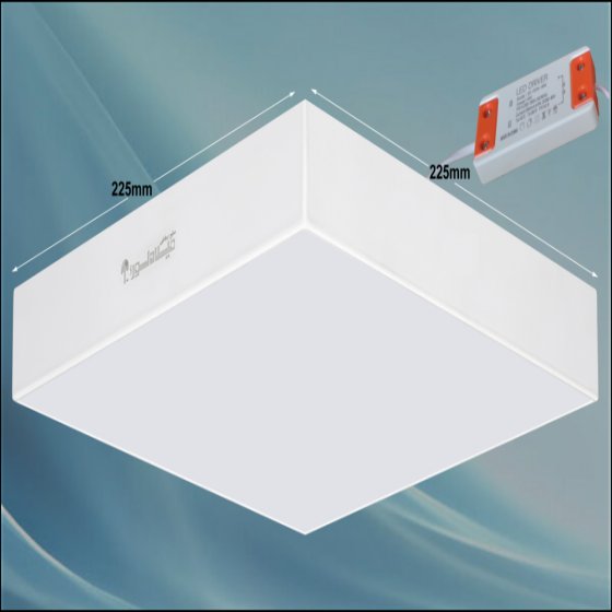 Jahangir 40 Watt LED Surface Mounted Light, Square White LED, Dimensions 225*225 mm, Dimmable, Kelvin 6500, with Isolated Driver, 3 Years Warranty
