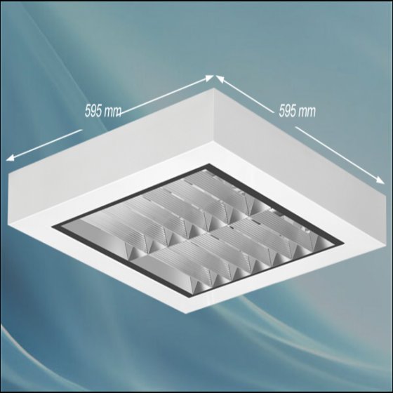Jahan Tab 36*2 surface mounted lamp, dimensions 60*60, electronic, white grid, without lamp