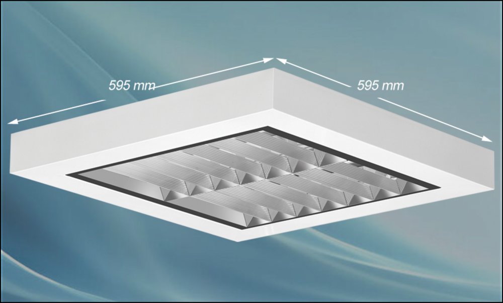 Jahan Tab 36*2 surface mounted lamp, dimensions 60*60, electronic, white grid, without lamp