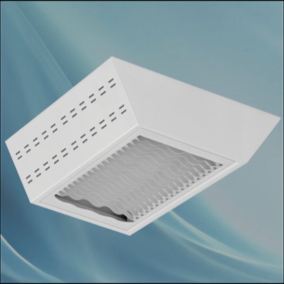 Horzad surface mounted lamp 36*3, grid and anodized base with electronic transformer without lamp