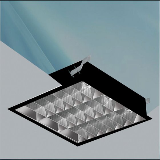 Recessed light, model Taban, 36*3, joint 50*50, black, fully electronic, anodized, one-piece stretch, without lamp