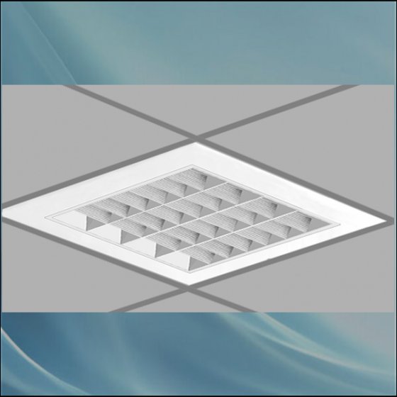 Recessed light, 36*4 Taban model, anodized, 60*60, seamless, integrated body with electronic transformer, for Armstrong ceilings, without combination lamp