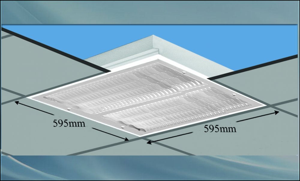 Anvar recessed light 36*4, dimensions 60*60, white, electronic, Rabbits Dampa, without lamp