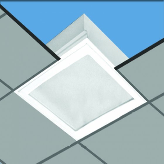 Dustproof recessed light, Delpasand model, 36*4, dimensions 62*62, white, electronic, crystal, Rabbits, old ceiling lamp, without lamp
