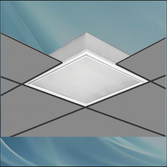 Dustproof recessed light, Delpasand model, 36*3, 60*60, seamless, integral body with acrylic coating, for Armstrong ceilings, without lamp - combined