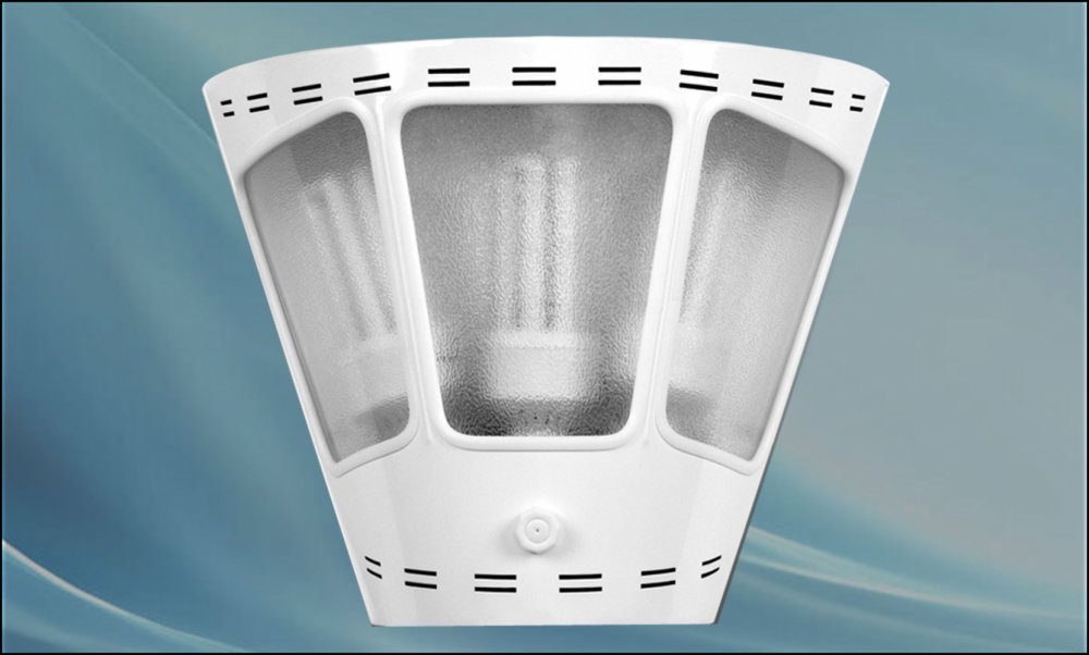 Solar-powered 3-lamp patio lamp without bulb
