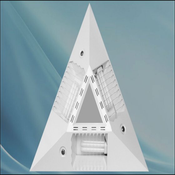 Jazab 3-lamp triangular anodized reflex surface light without bulb