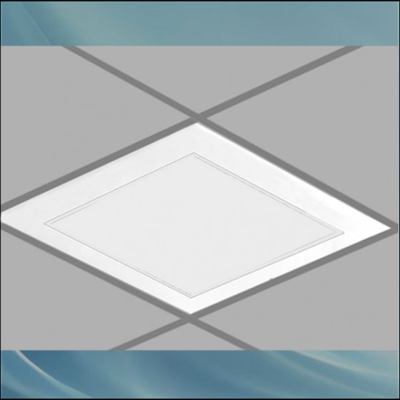 Built-in dustproof light, Delpasand model, 36*3, dimensions 60*60, white, electronic, crystal finish, aluminum door, without lamp