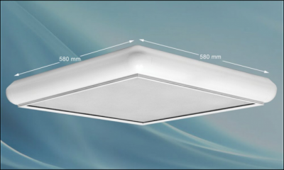 Surface-mounted FPL lamp with talc