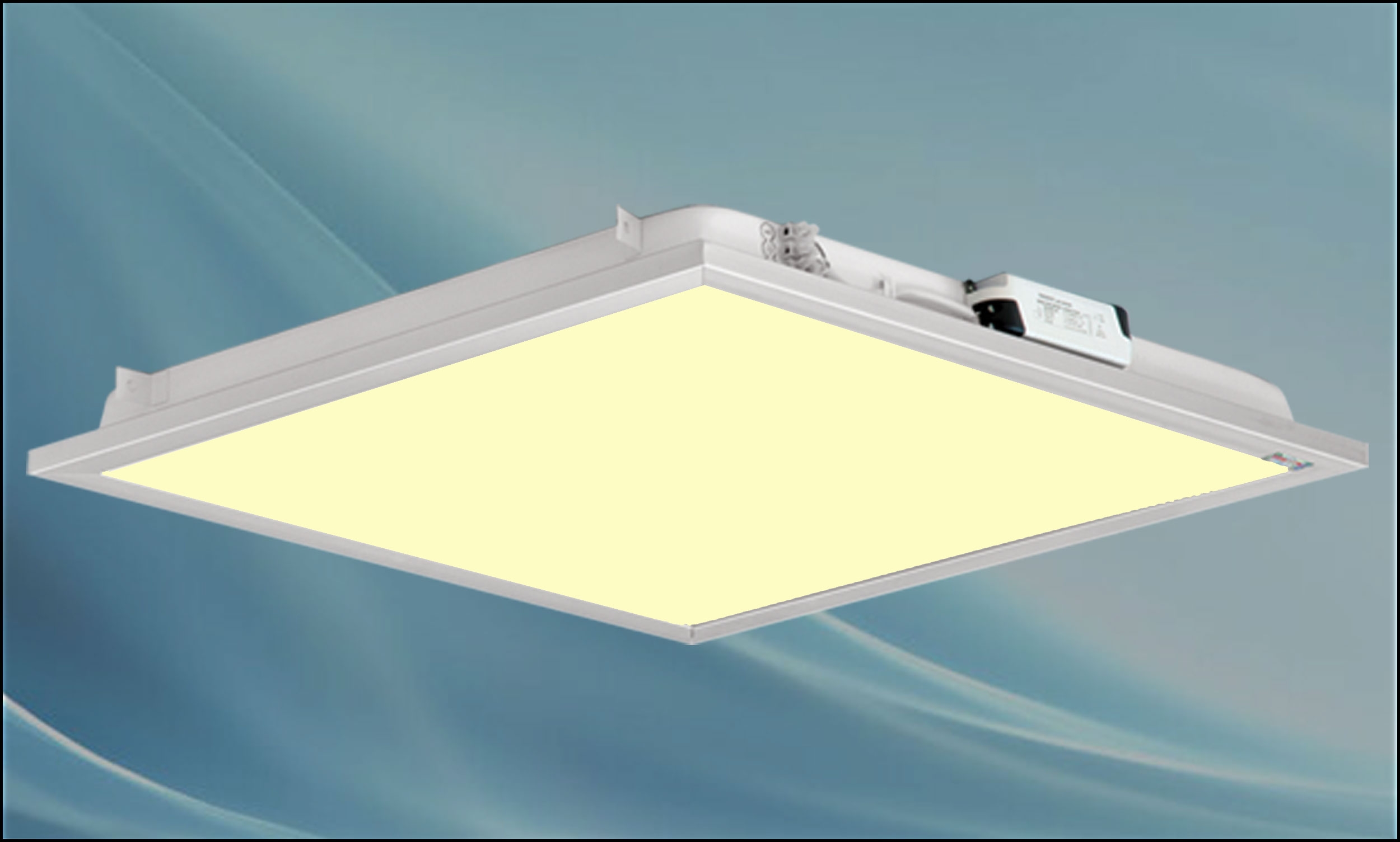 Built-in LED lights and panels with a talc finish