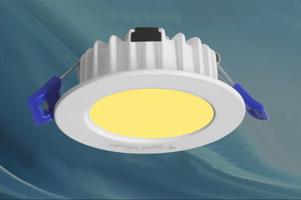 چراغ واترپروف IP65توکار مدل ماه نشان 12وات ال ای دی LED آی پی 65 بدنه آلومینیومی سفید برق مستقیم با ماژول سوئیچینگ  کلوین 3000