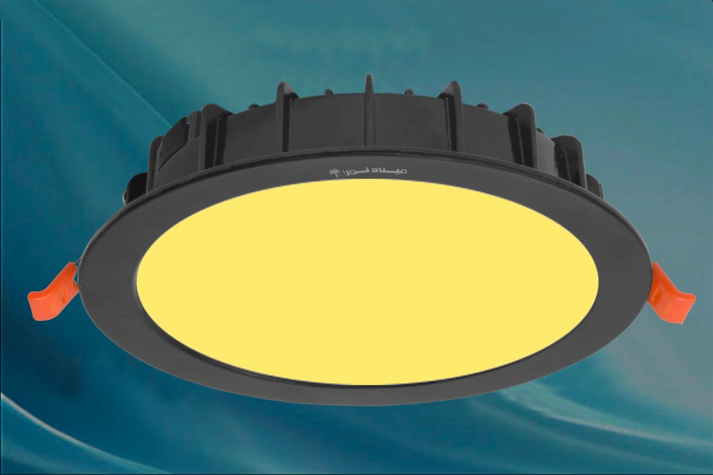 چراغ واترپروف IP65 توکار مدل ماه نشان 24 وات ال ای دی LED آی پی 65 بدنه آلومینیومی مشکی برق مستقیم با ماژول سوئیچینگ  . . کلوین 3000