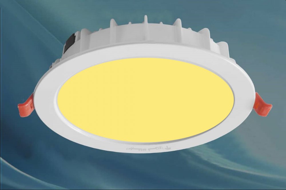 چراغ واترپروف IP65 توکار مدل ماه نشان 24 وات ال ای دی LED آی پی 65 بدنه آلومینیومی سفید برق مستقیم با ماژول سوئیچینگ کلوین 3000