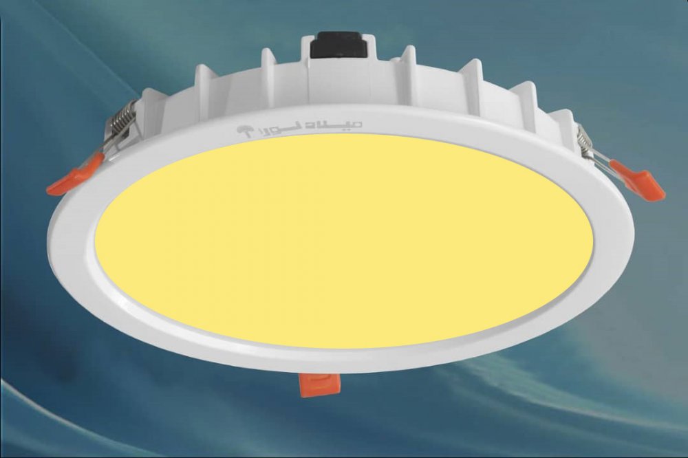 چراغ واترپروف IP65 توکار 35 وات مدل ماه نشان ال ای دی LED آی پی 65 بدنه سفید برق مستقیم ماژول سوئیچینگ کلوین 3000