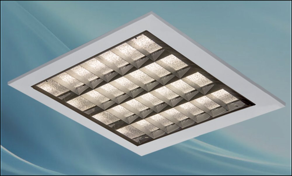 چراغ مدل مهتاب 14*4 وات ال ای دی LED با 3 سال ضمانت ابعاد 60*60 شبکه آنودایز کلوین 6500
