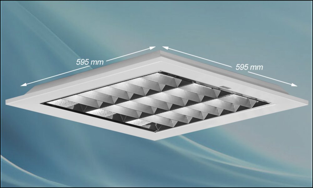 چراغ مدل مهتاب ال ای دی LED برای 3 لامپ 18-14 وات سوکتی ابعاد 60*60 شبکه آنودایز بدون کفی بدون لامپ