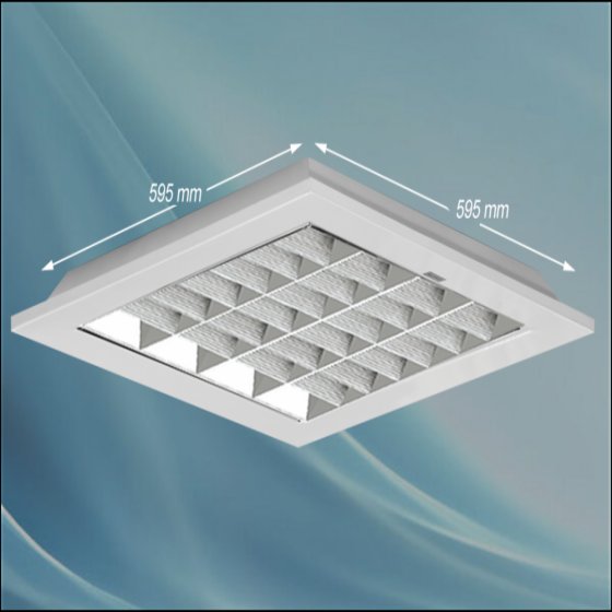 چراغ مدل مهتاب ال ای دی LED برای 4 لامپ 18-14 وات سوکتی ابعاد 60*60 شبکه آنودایز بدون لامپ