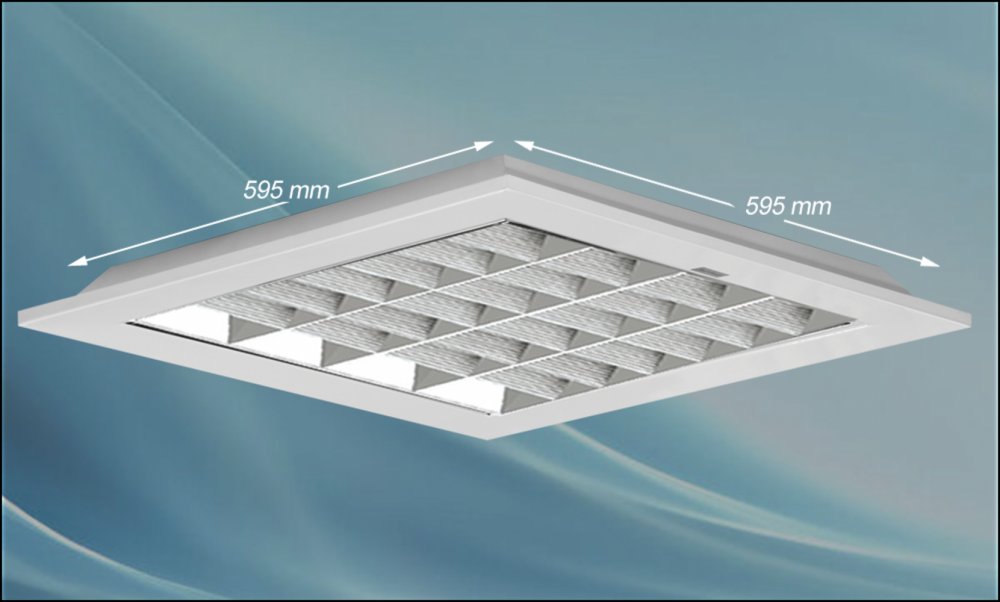 چراغ مدل مهتاب ال ای دی LED برای 4 لامپ 18-14 وات سوکتی ابعاد 60*60 شبکه آنودایز بدون لامپ