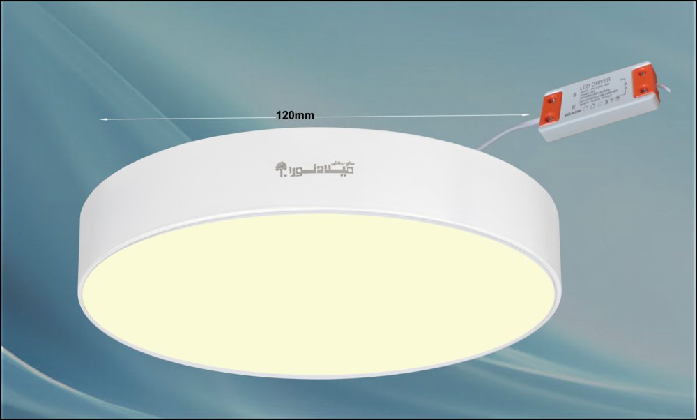 چراغ روکار مدل جهانگیر 16 وات ال ای دی LED گرد بدنه سفید آلومینیومی قطر 120 میلی متر کلوین 4000با درایور ایزوله