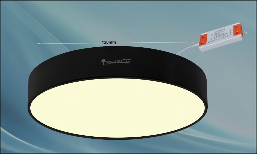چراغ روکار مدل جهانگیر 16 وات ال ای دی LED گرد بدنه مشکی آلومینیومی قطر 120 میلی متر کلوین 4000