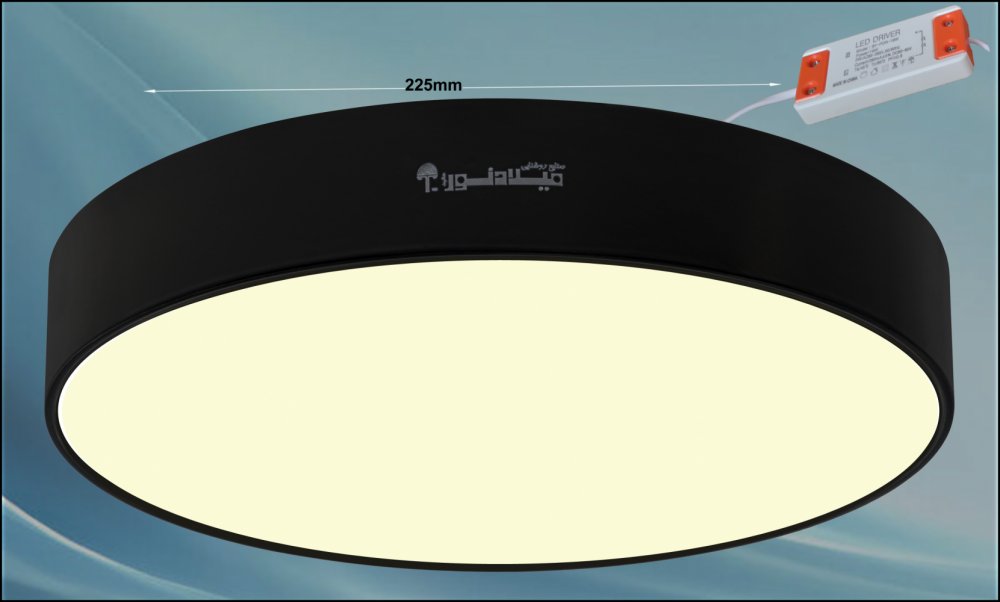 چراغ روکار مدل جهانگیر 32 وات ال ای دی LED گرد بدنه مشکی آلومینیومی قطر 225 میلی متر کلوین 4000 با درایور ایزوله چراغ روکار مدل جهانگیر 32 وات ال ای دی LED گرد بدنه مشکی آلومینیومی قطر 225 میلی متر کلوین 4000 با درایور ایزوله