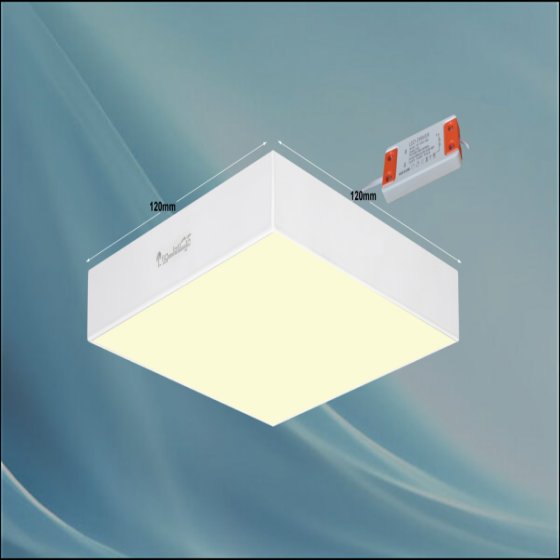 چراغ روکار مدل جهانگیر 16 وات ال ای دی LED مربع سفید بدنه آلومینیومی ابعاد 120*120 میلی متر کلوین 4000 با درایور ایزوله