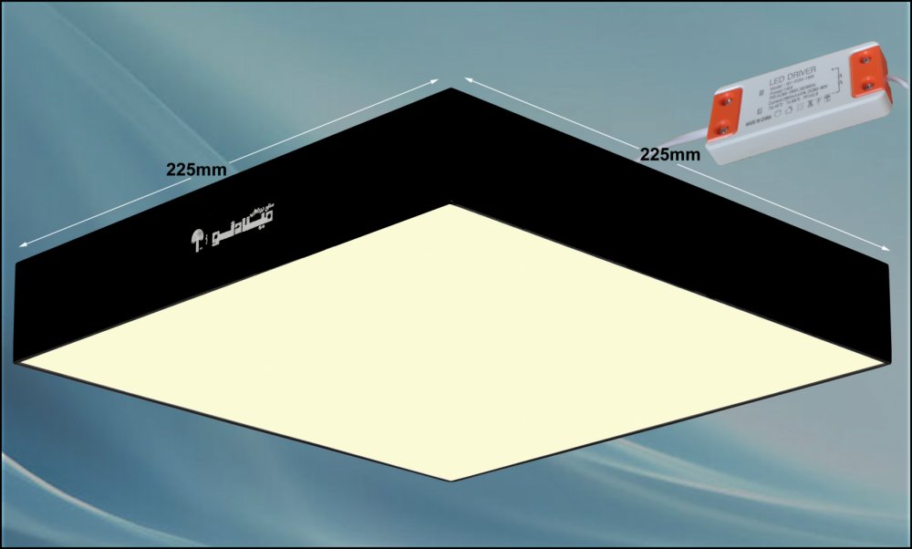 چراغ روکار مدل جهانگیر 32 وات ال ای دی LED مربع بدنه مشکی آلومینیومی ابعاد 225*225 میلی متر کلوین 4000 با درایور ایزوله چراغ روکار مدل جهانگیر 32 وات ال ای دی LED مربع بدنه مشکی آلومینیومی ابعاد 225*225 میلی متر کلوین 4000 با درایور ایزوله