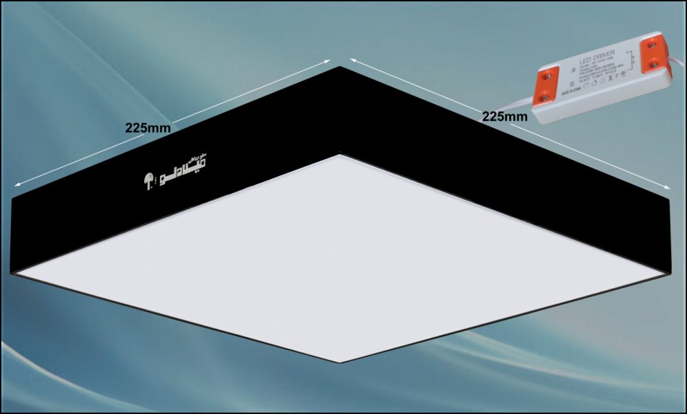 چراغ روکار مدل جهانگیر 32 وات ال ای دی LED مربع بدنه مشکی آلومینیومی ابعاد 225*225 میلی متر کلوین 6500 با درایور ایزوله چراغ روکار مدل جهانگیر 32 وات ال ای دی LED مربع بدنه مشکی آلومینیومی ابعاد 225*225 میلی متر کلوین 6500 با درایور ایزوله
