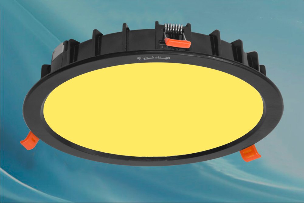 چراغ توکار مدل ماه نشان 35 وات ال ای دی LED بدنه آلومینیومی مشکی برق مستقیم ماژول سوئیچینگ آی پی 52 - IP52  . . کلوین 3000