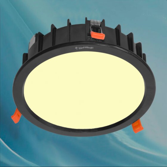 چراغ توکار مدل ماه نشان 35 وات ال ای دی LED بدنه آلومینیومی مشکی برق مستقیم ماژول سوئیچینگ آی پی 52 - IP52  . . کلوین 4000