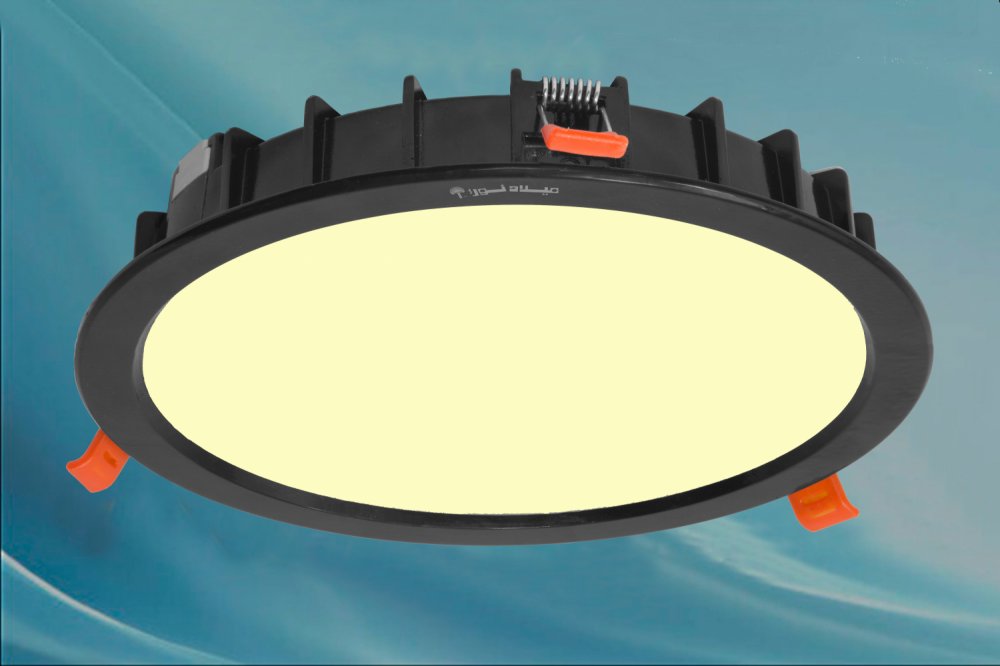 چراغ توکار مدل ماه نشان 35 وات ال ای دی LED بدنه آلومینیومی مشکی برق مستقیم ماژول سوئیچینگ آی پی 52 - IP52  . . کلوین 4000
