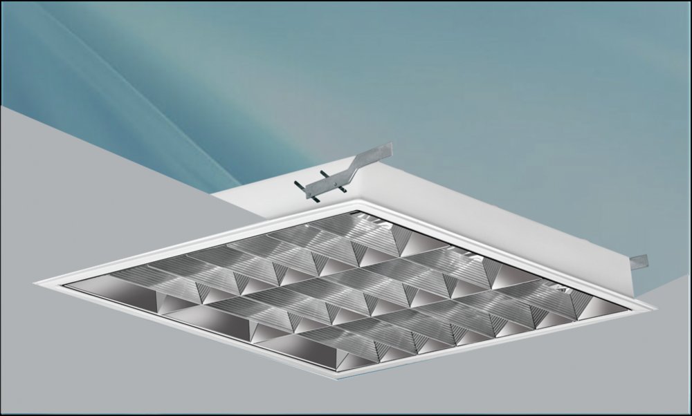 چراغ مدل تابان ال ای دی LED برای3 لامپ 18-14 وات سوکتی ابعاد 50*50 شبکه کامل آنودایز کششی یک پارچه بدون لامپ