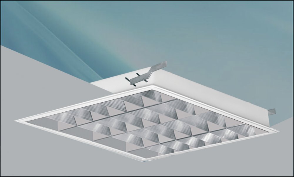 چراغ مدل تابان ال ای دی LED برای 4 لامپ 18-14 وات سوکتی ابعاد 50*50 شبکه کامل آنودایز کششی یک پارچه بدون لامپ