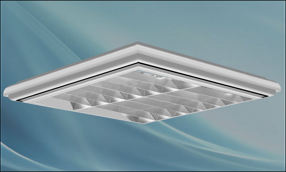 چراغ مدل تابش 36*2 ابعاد 60*60 الکترونيکي کامل آنودايز بدون لامپ