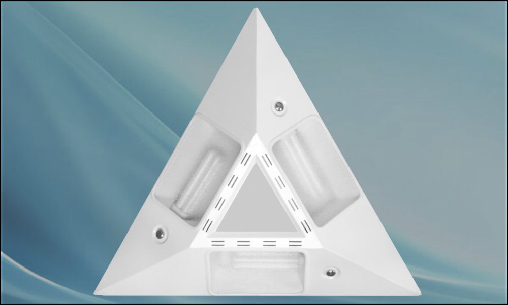چراغ روکار جهان آرا 18*3 الکترونيکي مثلثي 4 پين بدون لامپ چراغ روکار جهان آرا 18*3 الکترونيکي مثلثي 4 پين بدون لامپ