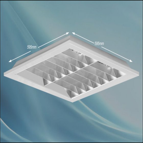 چراغ توکار مهتاب ال اي دي LED براي 2 لامپ 18-14 وات سوکتي ابعاد 60*60 شبکه آنودابز بدون کفي بدون لامپ